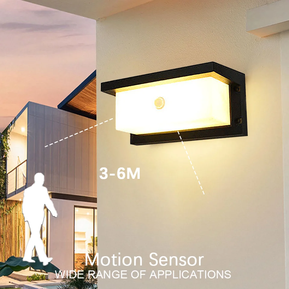 Led Wand Lichter PIR Motion Sensor Außen Lampen Wasserdicht AC85-265V 16/30W Wand Lichter Garten Veranda Balkon für Home Zubehör Image