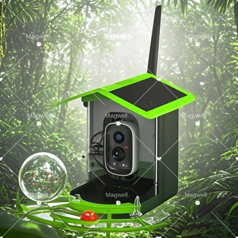 2024 Intelligenter Outdoor-Vogelfutterspender mit KI-Erkennung, 4K-Solarkamera, 8 l, wasserdichtes, eichhörnchensicheres Design für die Vogelbeobachtung Image