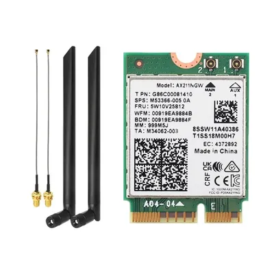 AX211NGW WiFi 6E Adapter Drahtlose Wi-Fi Karte Bluetooth-kompatibel 5,3 2 6G 5374Mbps antenne Netzwerk Key-E CNVIO2r