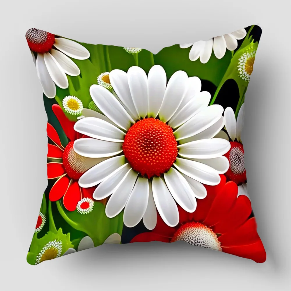 Kissenbezug Schöne Blumen Home Decor Bedruckter Sofa-Kissenbezug Rückenlehne Stuhl Kissenbezug Mode Neues individuelles Geschenk Image