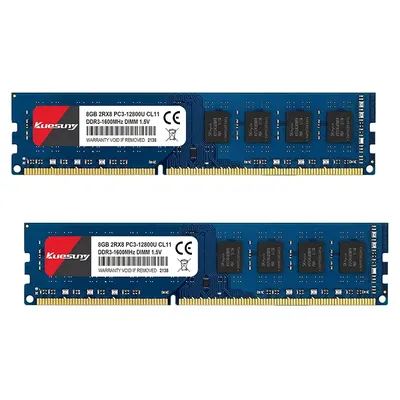KUESUNY Desktop RAM 2X 8GB DDR3L 1600MHz DIMM PC3L-12800U 1.35V 2RX8 240pin Low Voltage DDR3 Intel