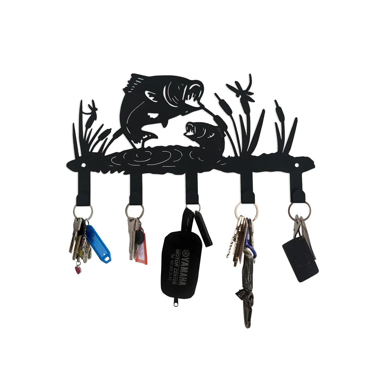 Metall-Fisch-Kleiderhaken, Wandkunst-Dekoration, Fisch-Kleiderbügel und Schlüsselhalter, Kleiderständer und Rucksack-Kleiderbügel, Tier-Themenhaken, süßes Zuhause