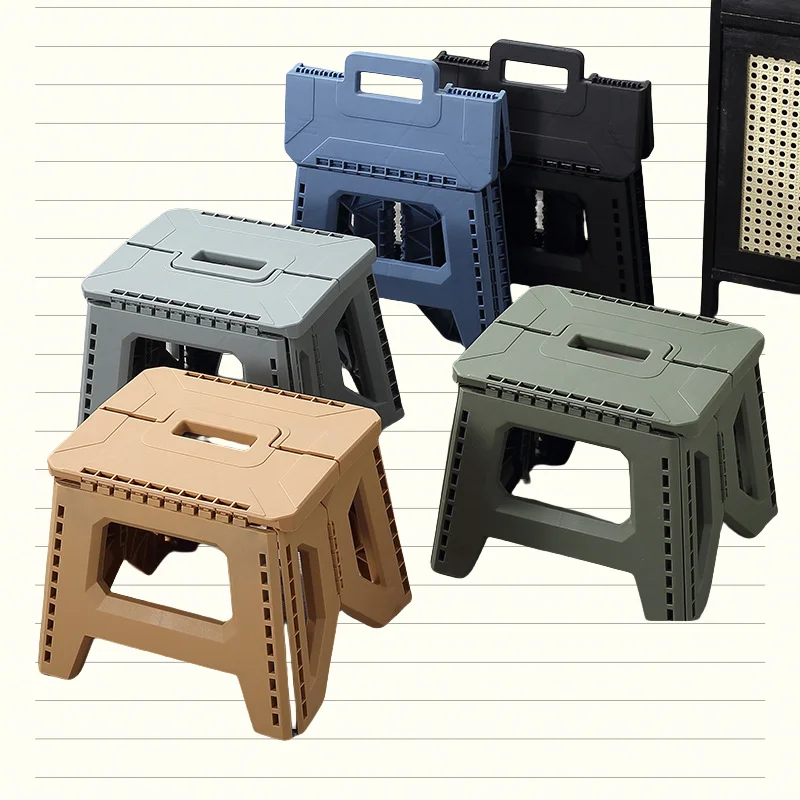 Klapphocker, niedriger, verdickter Maza-Hocker für den Kindergarten, Outdoor-Campingstuhl, tragbare kleine Bank für den Haushalt Image