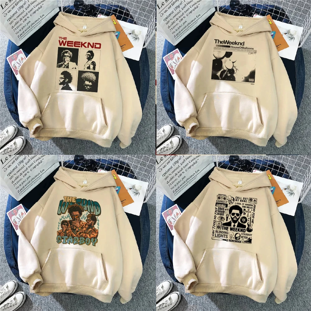 The Weeknd Herren- und Damen-Sweatshirt, locker, klassisch, schlicht, bedruckt, langärmelig, übergroß, trendig, Hip-Hop, hochwertiges Sweatshirt