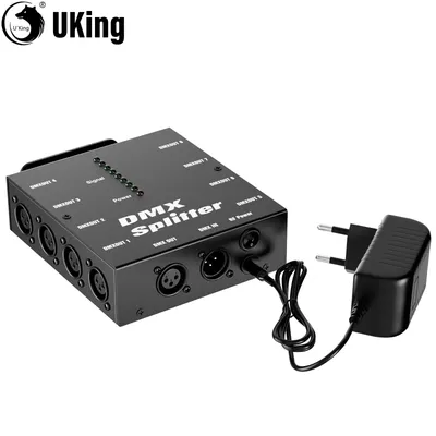 U'King Wireless DMX512 Signal Amplifier XLR DMX Splitter Distributor Signal Decoder 8-channel Signal Output For Stage Lighting