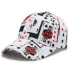 Sommer Herbst Unisex Trend Druck Poker Kette Brief Element Baseball Kappe für Männer Frauen Straße Outdoor Hip Hop Snapback Hut q252