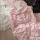 Camicette stile Lolita dolce giapponese in pizzo carino da donna Colletto alla Peter Pan con fiocco Camicie gotiche a maniche lunghe svasate Kawaii Y2k Top femminili