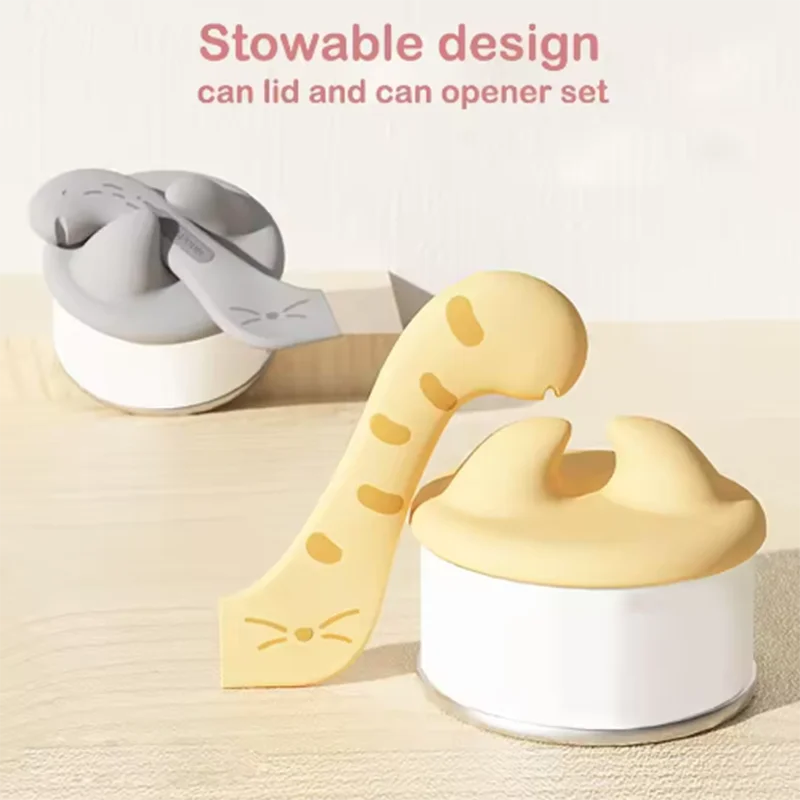Nouveau couvercle hermétique pour boîtes de nourriture pour chats, cuillère pour nourriture en conserve pour chats, couvercle hermétique et cuillère pour boîtes de nourriture pour chiens, design
