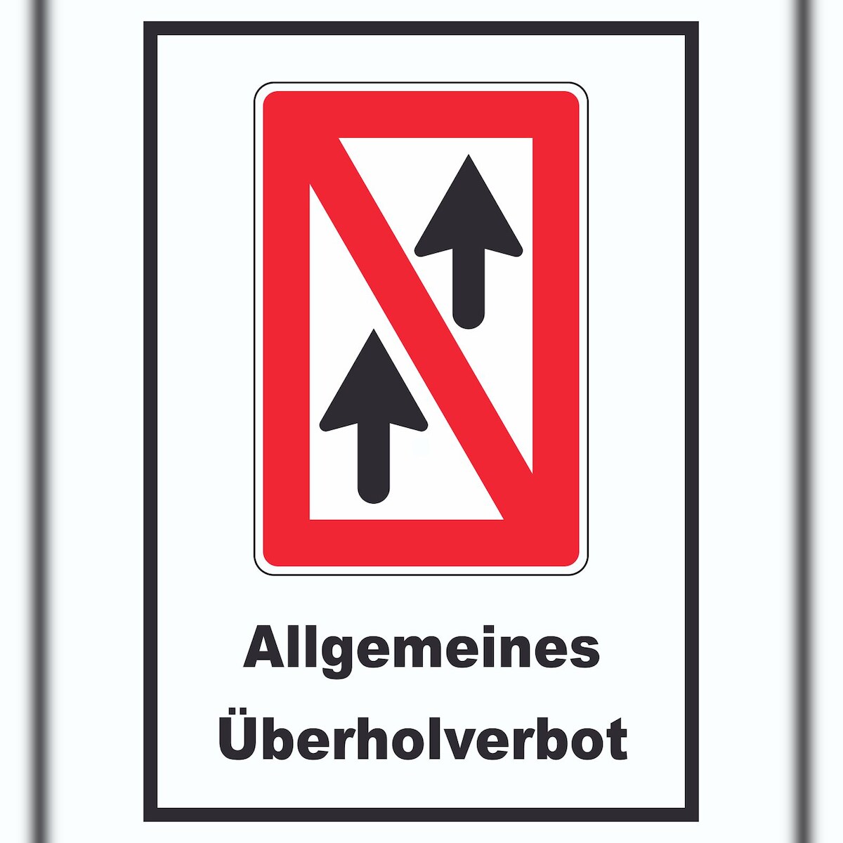 HB-Druck Allgemeines Überholverbot Symbol und Text A3 (297x420mm) Image