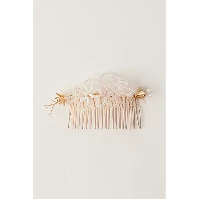 Beaded Comb Clip by Curried Myrrh at Free People in Iridescent