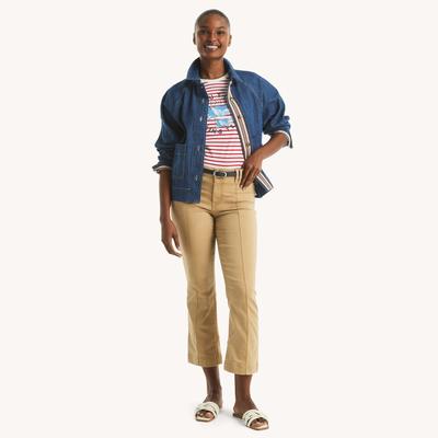 Nautica Women's Sateen Mid-Rise Demi Bootcut Pant Coastal Tan, 2