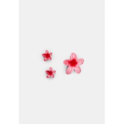 Stradivarius Pack of 3 floral hair clips Bubblegum pink OS