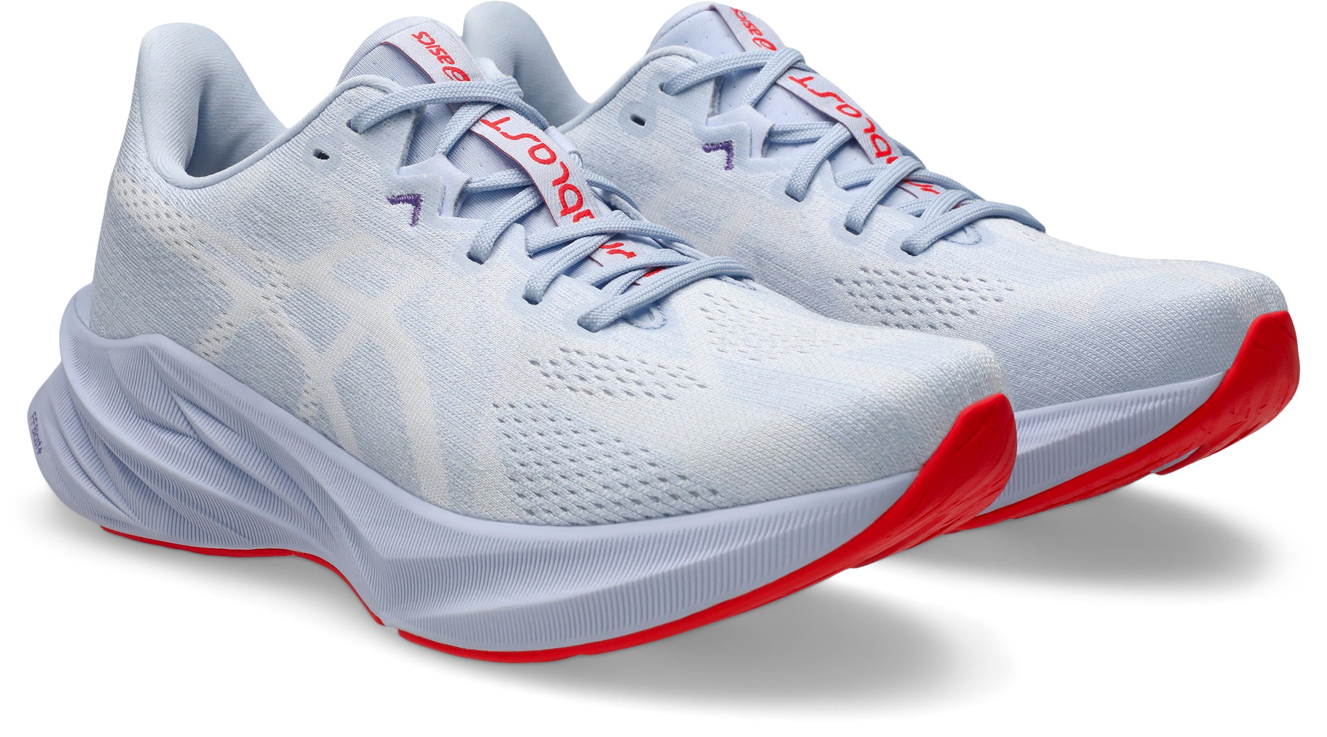 Laufschuh ASICS "DYNABLAST 5", Damen, Gr. 40,5, weiß (blau fade, weiß), Textil, Schuhe Laufschuh