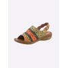 Sandale, Damen, Gr. 41, grün (grün, orange), Glattleder, sportlich, Schuhe