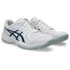 Hallenschuh ASICS "UPCOURT 6", Gr. 44, weiß, tranquil teal, Synthetik, sportlich, Schuhe, für Hallensport