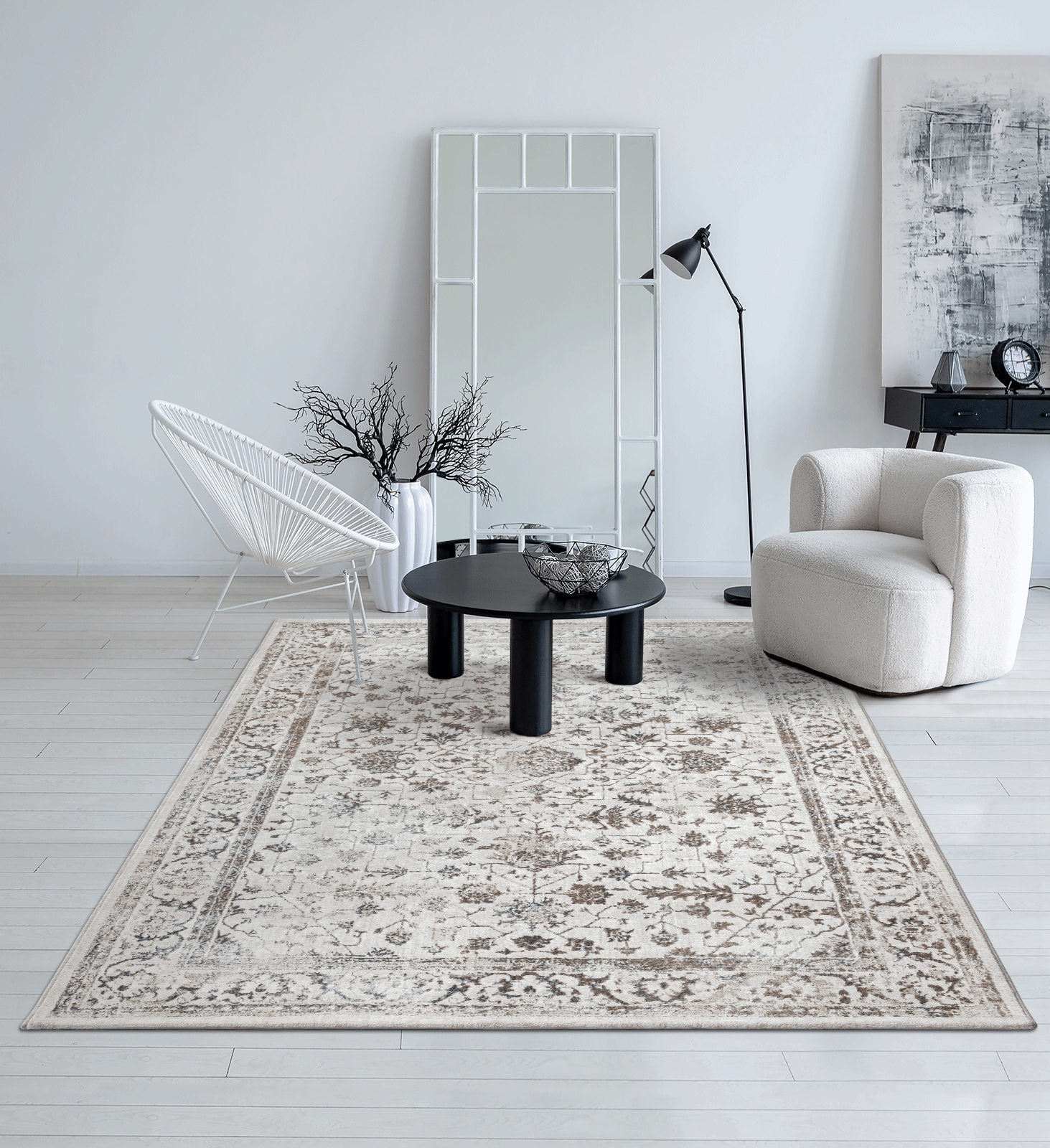 Teppich THE CARPET "Mila", beige (creme), B:80cm H:8mm L:300cm, Polyester, Teppiche, Teppich, moderner Wohnzimmer Teppich elegant glänzender Flor