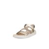 Plateausandale ECCO "ECCO FLOWT W", Damen, Gr. 35, gold (weiß, goldfarben), Leder, modisch, Schuhe, Sommerschuh, Klettschuh, Urlaubsandale, Sandalette mit Plateau