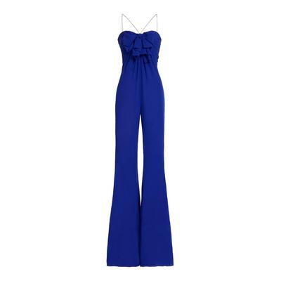 Ruffled Bow-detailed Jumpsuit - Blue - Giambattista Valli Jumpsuits