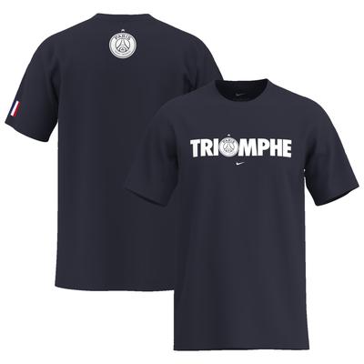 PSG Nike UCL Gewinner TRIOMPHE T-Shirt 2025 - Marineblau Image