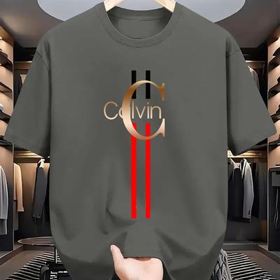 TEMU Men's Casual Print T-shirt - Comfortable Polyester, Round Neck, Regular Fit, Summer Streetwear With Stylish Letter Design, | Fashionable Streetwear | Durable Image
