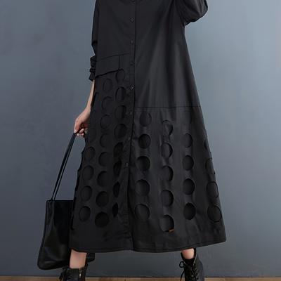 TEMU Women's Casual A-line Loose Fit Long Sleeve Jacket With Asymmetrical Hem - , Machine Washable, Fabric For Casual Attire, Cute Jacket Image
