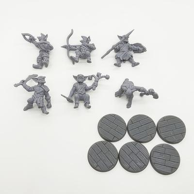 TEMU High-precision 3d Printed Goblin/goblinoid Team Figure Models, Unpainted Desktop Size Collectible Miniatures For Rpg Games As /, 25mm Base Rpg Statue Pieces, No