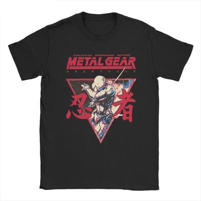 TEMU Option C Mgs1 Solid Graphic T-shirt - Black With , 100% Cotton Crew Neck Tee For , Machine Washable Gaming Apparel, Clothing, Durable Print Image