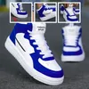 HKDQ Unisex High Top Sneakers Blau Rutschfeste Plattform Herren Skate Schuhe Frühling Herbst Casual