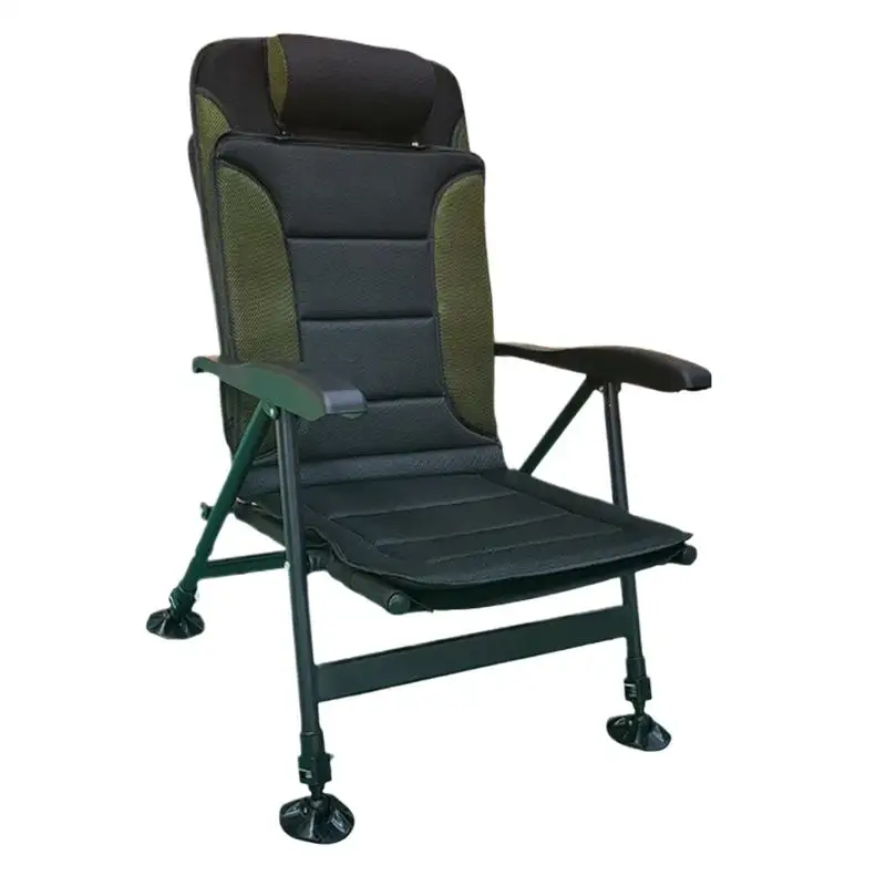 Verstellbare Rückenlehne Angelstuhl Tragbare faltbare Fischstühle Angelhocker All-Terrain-Angelstuhl Liegender Campingstuhl Image