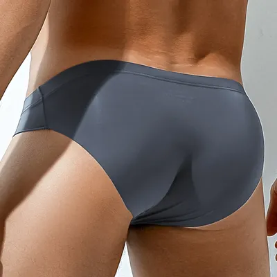 2PCS Unterwäsche, Herren-Sommer-Charme, Eisseide, niedrige Taille, dreieckige Unterhose, Herren-Individualität Image