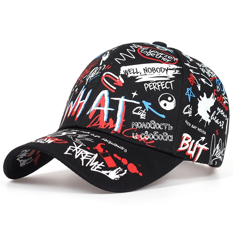 Graffiti Fashion Duck Tongue Hat Personalisierte Street Trend Herren- und Damen-Baseballmützen Europäische und amerikanische Hip-Hop-Hüte