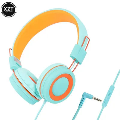 Kinder-Bluetooth-Kopfhörer, 3,5-mm-Audio-Buchse, kabelgebundener Kopfhörer, faltbares Stereo-Headset mit Mikrofon für Mädchen und Jungen, Geschenk zum Online-Lernen
