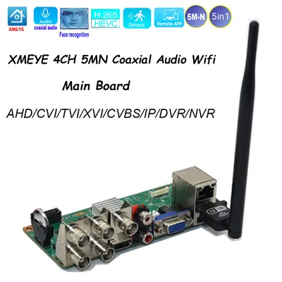 Xmeye Dvr 4 Channels 5M-N Board Video Surveillance Recorder Module With Wifi Audio Over Coaxial For