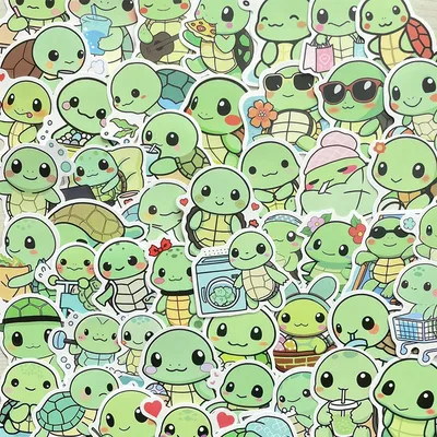 10/30/50 stücke Nette Cartoon Schildkröte Aufkleber Wasserdicht Aufkleber Dekoration DIY Sammelalbum Laptop Notebook Telefon Lustige Kind Aufkleber Spielzeug Image