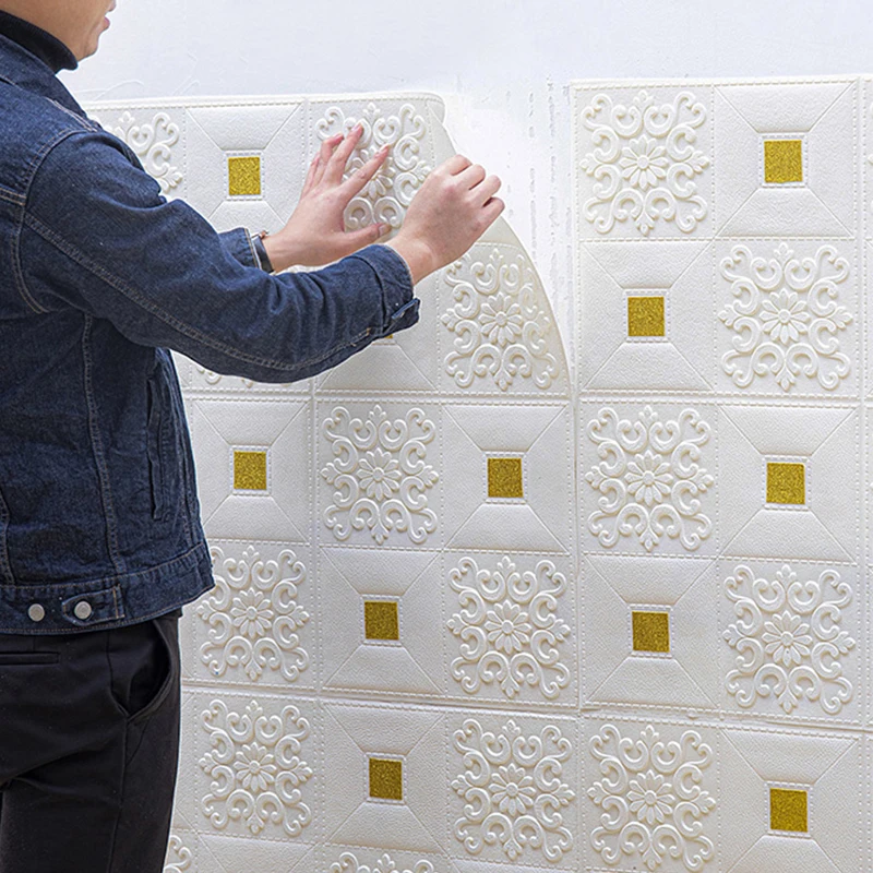 3D dekorative wasser- und feuchtigkeitsbeständige Wandpaneel-Tapete mit Ziegelsteinmuster für Wohnzimmer, Schlafzimmer, Küche, Hintergrundwand