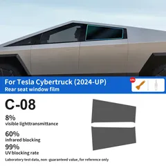 Pre-Cut Car Window Privacy Tint Film For Tesla Cybertruck 2024 2025 Auto Sticker Foils ceramic solar UV Protector films