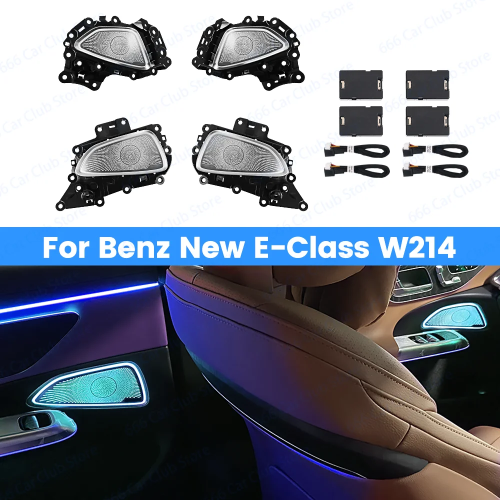 64 farben LED Tür Leuchtende Lautsprecher Abdeckung Atmosphäre Lichter Für Mercedes Benz Neue E-Klasse W214 Auto Dekorative Licht teile Image
