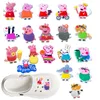1-23 Stücke Nette rosa cartoon piggy Serie PVC schuh Charms Zubehör DIY Fit Clogs PVC Schuh