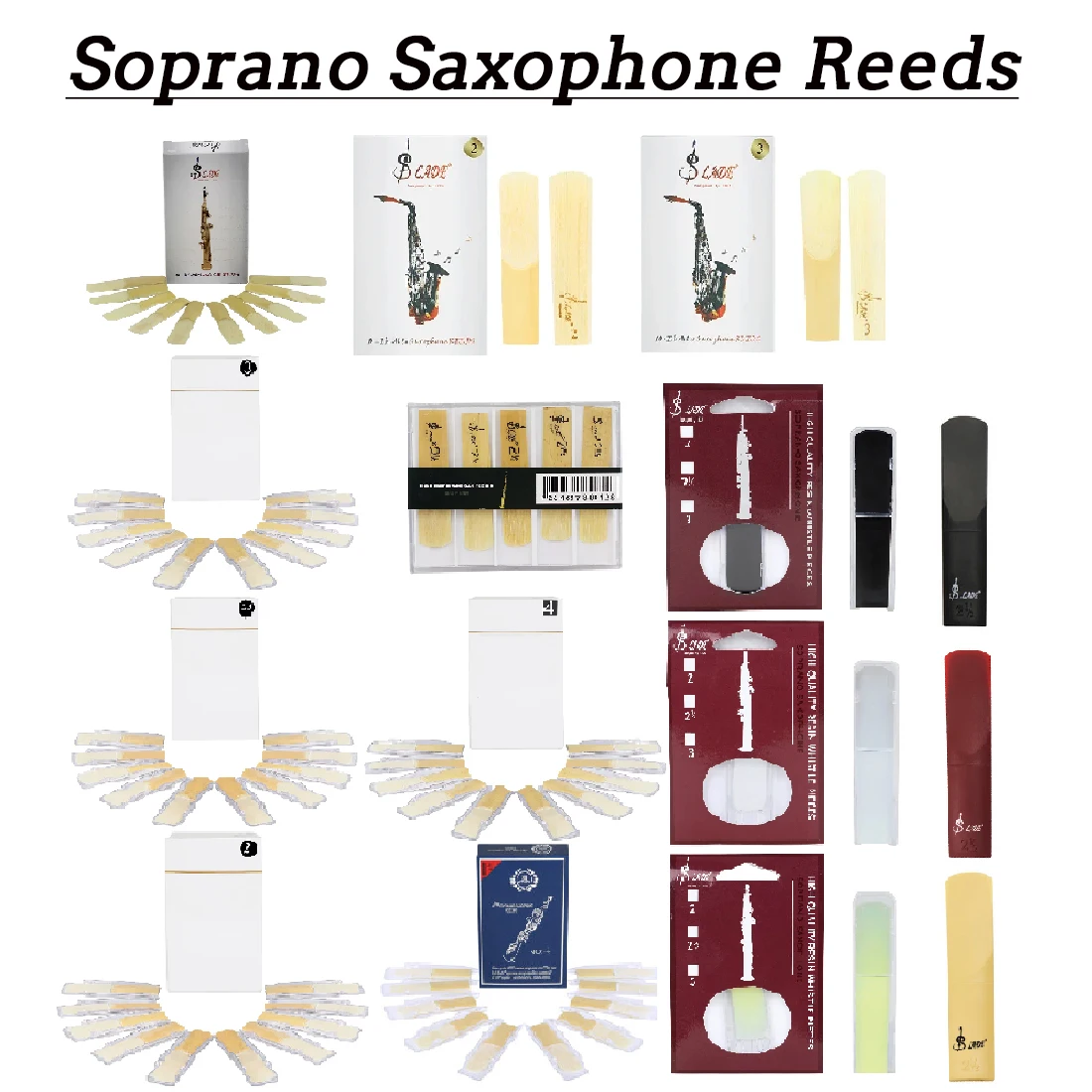 1/10 stücke Sopran Sax Saxophon Blätter Stärke 2,0 2,5 3,5 Saxophon Blatt Bläser Instrument Teile Zubehör Image