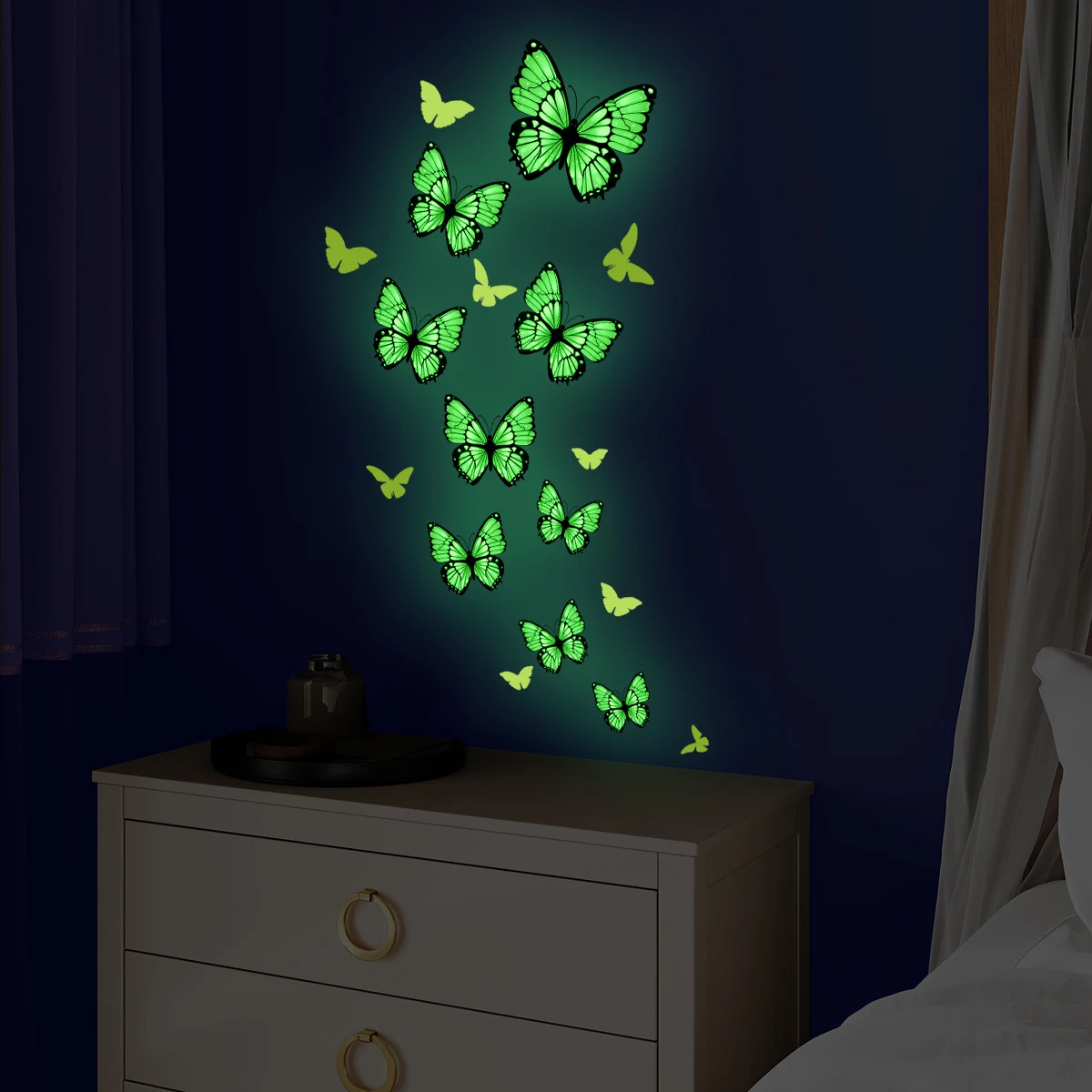 1 Stück Schmetterling Glow in the Dark Schalter Aufkleber Wandtattoos für Schlafzimmer Home Decor