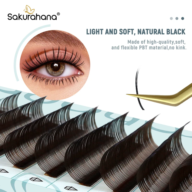 SAKURAHANA 5D Spikes Fairy Flora Lashes Easy Fan Wimpernverlängerung 5D Flora Einzelwimpern Weiche natürliche Schönheit Make-up-Zubehör Image