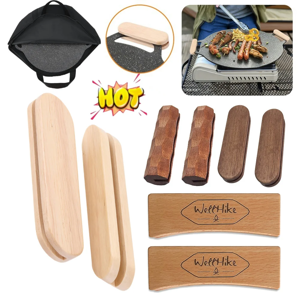 Backform Kariesetui Tasche/Griff Wasserdicht Grillpfanne Beutel Pfanne Tasche Holz Anti-Verbrühungsgriff Outdoor BBQ Werkzeug für Küche Image