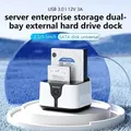 Blueendless Docking station per HDD Dual Bay One Click Offline Clone SATA a USB 3.0 Custodia per disco rigido per disco adattatore SSD da 2,5/3,5"