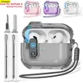 Custodia per AirPods 4 Pro2 2° blocco di sicurezza USB C【Vieni con un clic per aprire】Cover trasparente antiurto 3D per Air Pods Pro 2 3