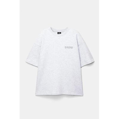 Short Sleeve Sweatshirt With Graphic And Slogan
