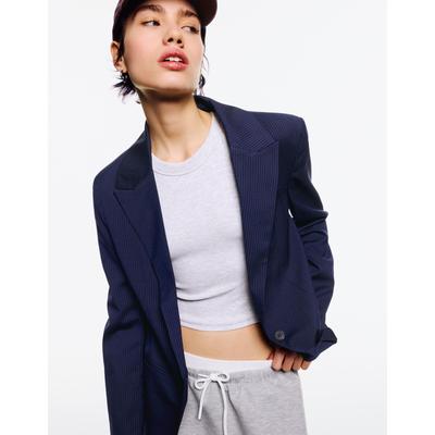 Bershka Buttoned Blazer Women M Navy