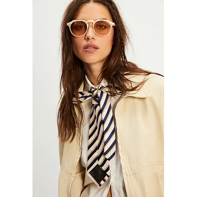 Sedona Round Sunglasses at Free People in Marshmallow With Yellow