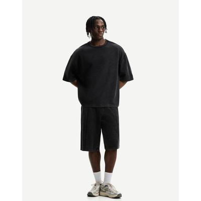 Bershka Oversize Short Sleeve Interlock T-Shirt Men M Grey