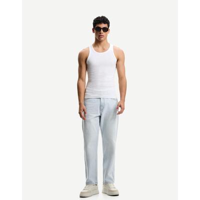 Bershka Tapered Jeans Men 32 Light Blue