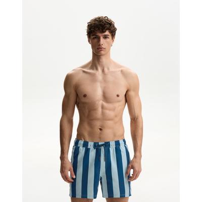 Bershka Striped Print Swimming Trunks Men M Navy